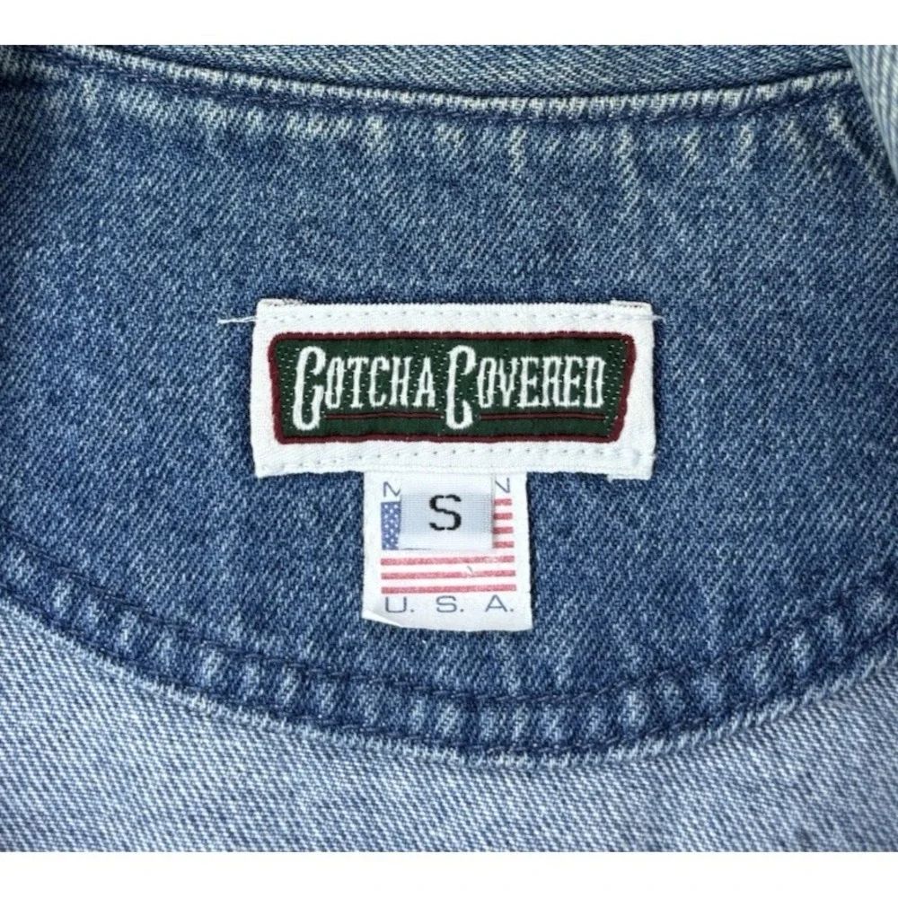 Vinatge Gotcha Covered Denim Chore Jacket Womens S Blue 100% Cotton USA Made 90s